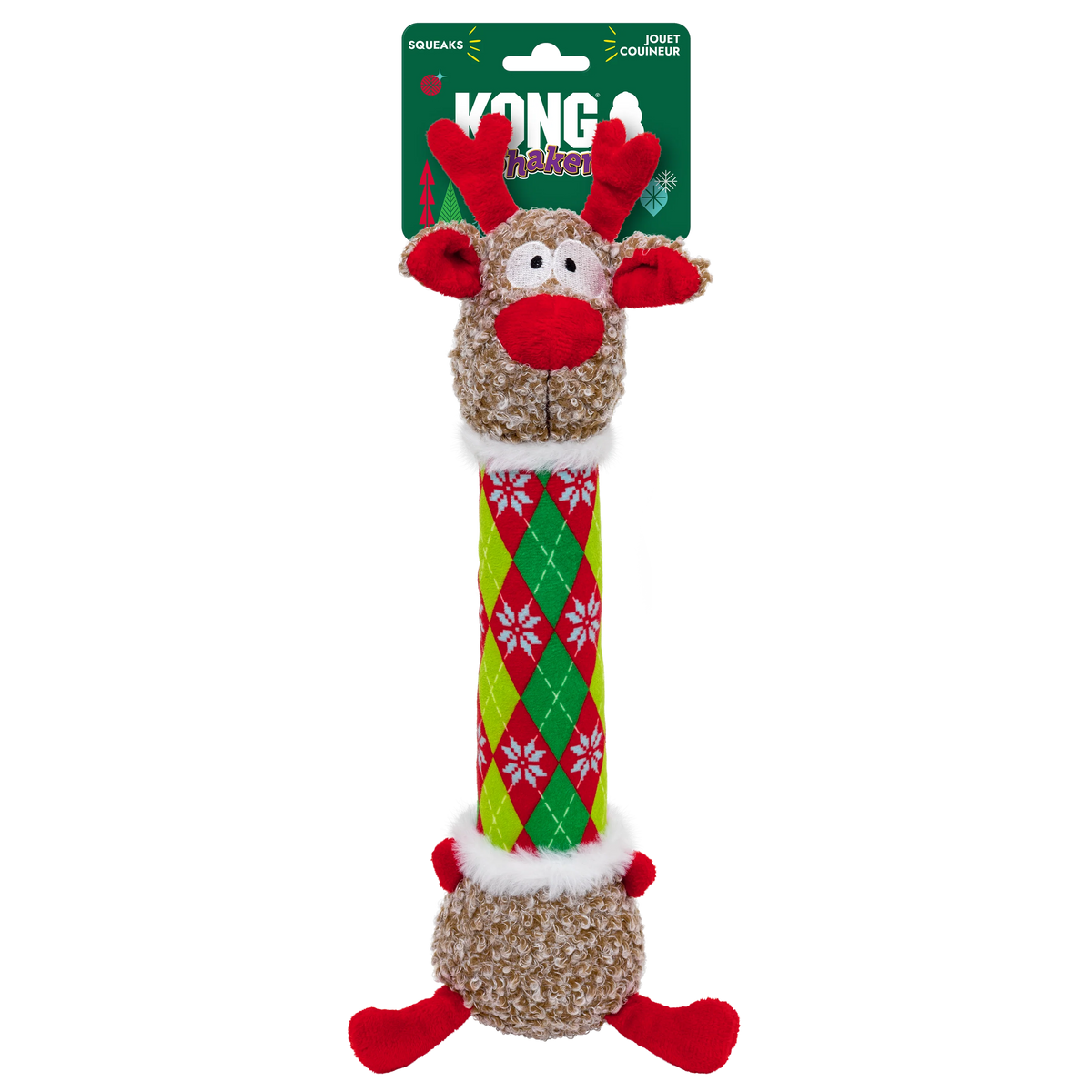 Kong Holiday Shakers LUVS Argyle Reindeer