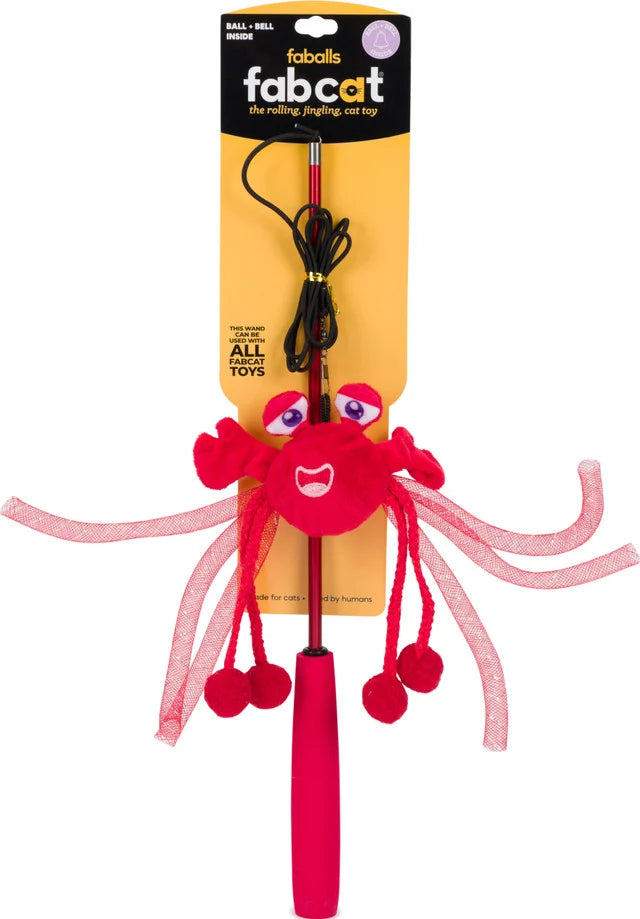FabCat Faball Crab Teaser Wand