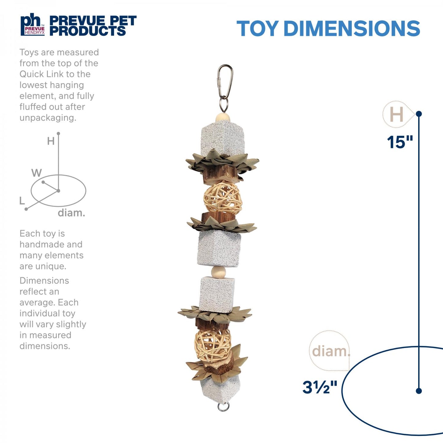 Lava Cubes & Spheres Bird Toy