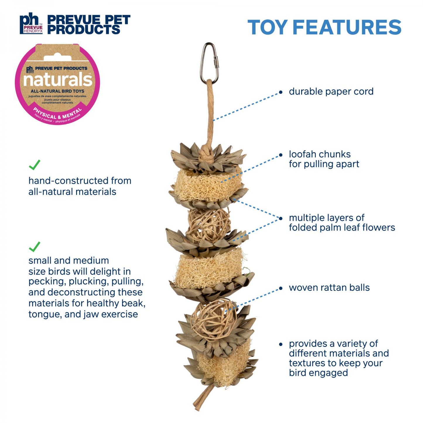 Flowers & Cubes Bird Toy