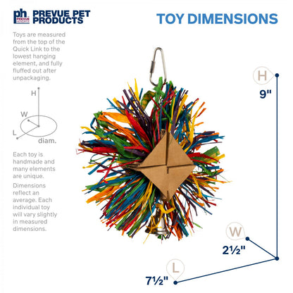 Raffia Rainbow Bird Toy