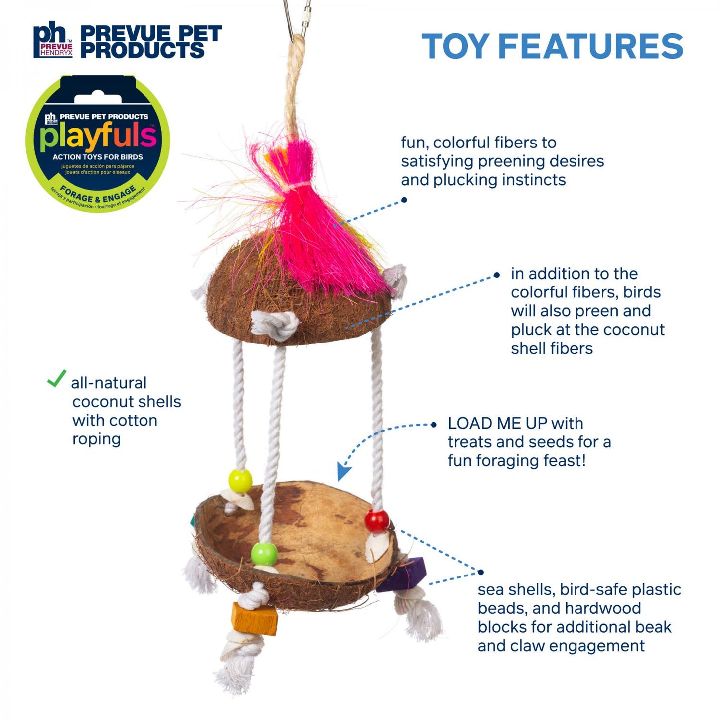 Tiki Hut Bird Toy