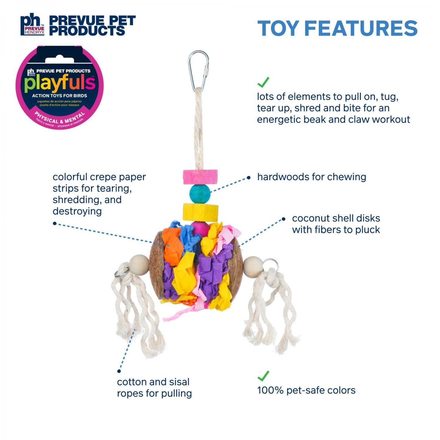 Accordion Crinkle Bird Toy