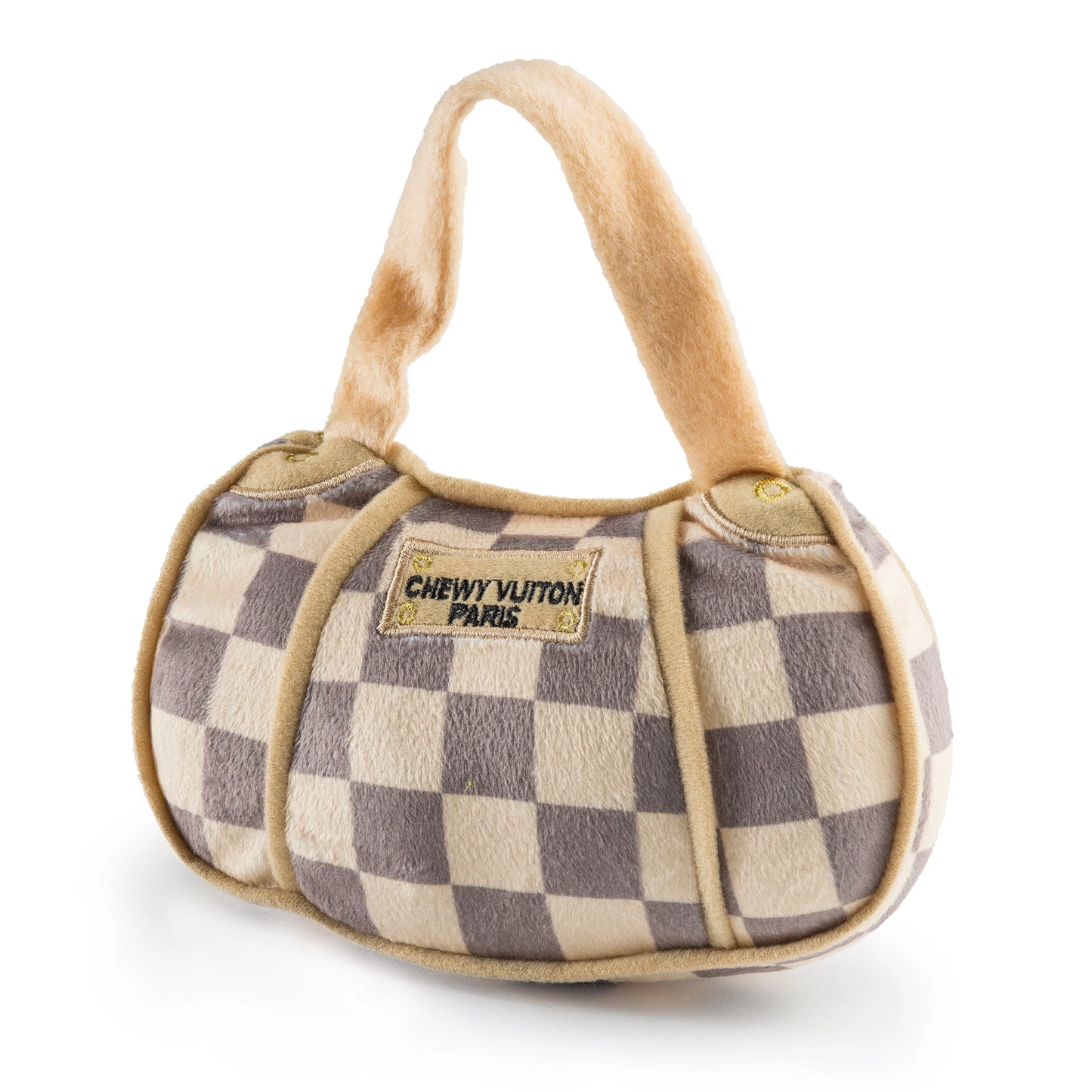 Tan Checker Chewy Vuiton Purse