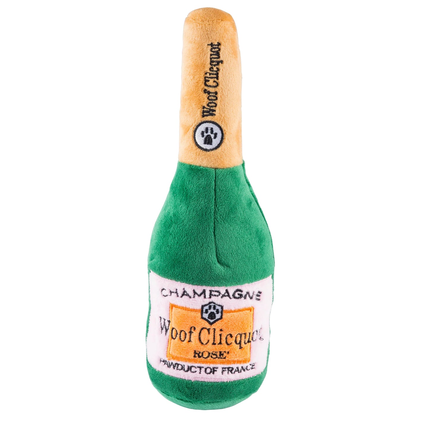Woof Clicquot Rose' Champagne Bottle