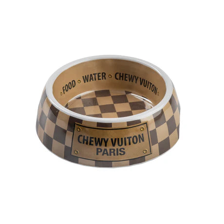 Tan Checker Chewy Vuiton Bowl