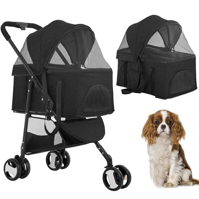 BestPet Pet Stroller 3-in-1 Multifunction Dog Jogger Stroller